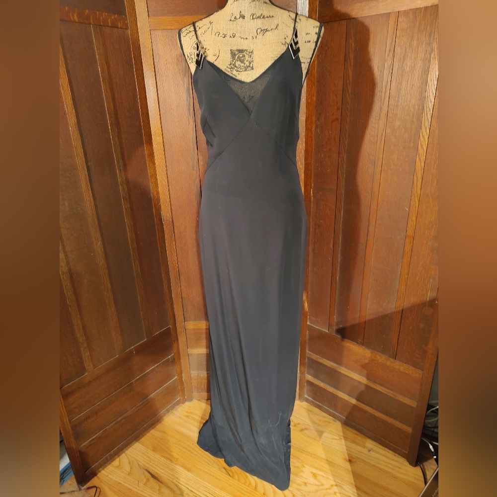 Valentino Roma black thin strap evening gown. Long dress. Size 6. New with tag.